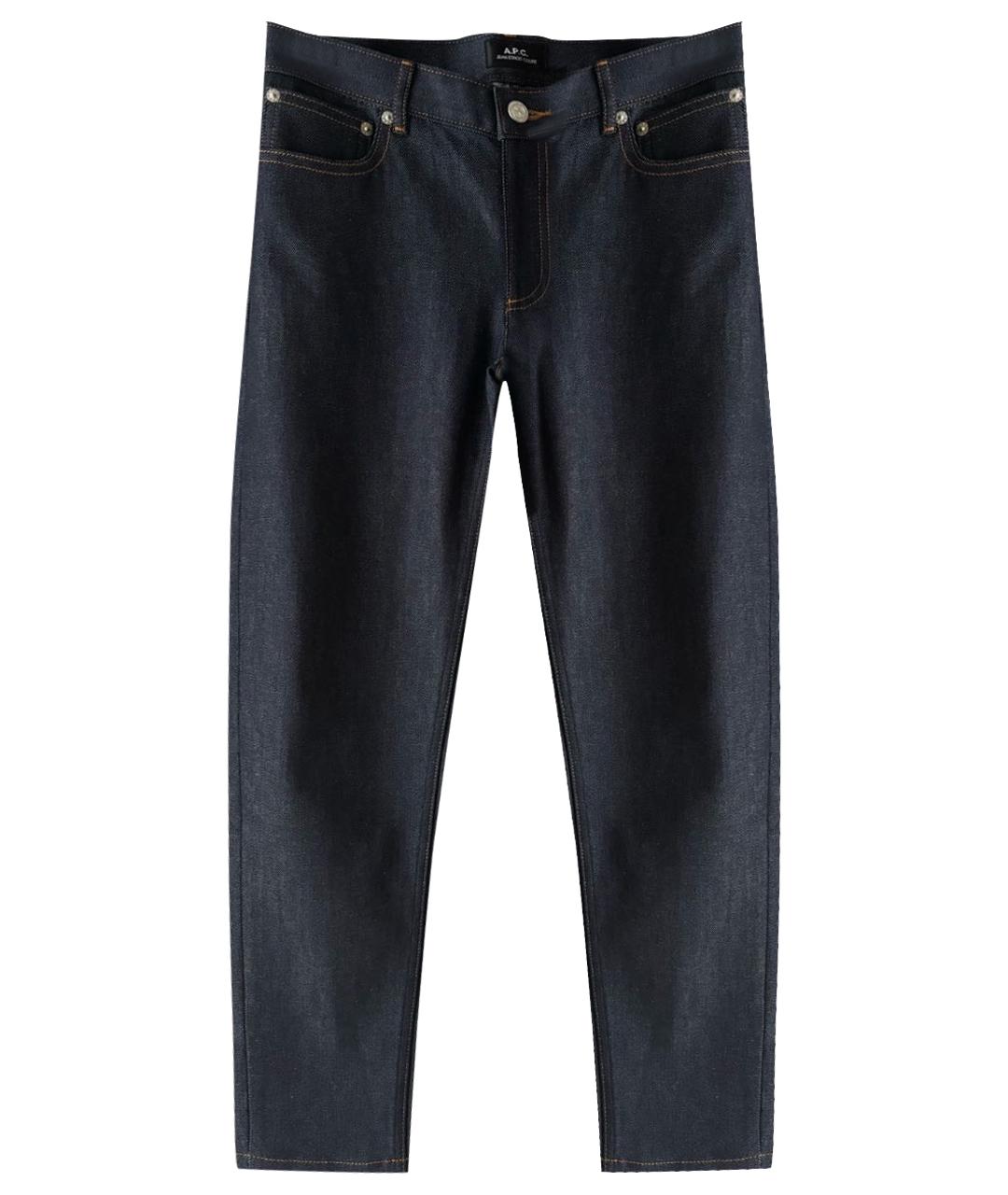 A.P.C. Темно-синие хлопко-полиэстеровые джинсы слим, фото 1