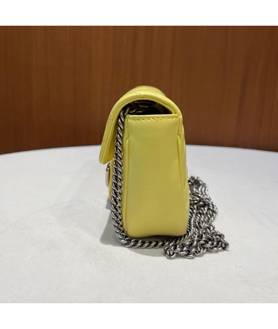 GUCCI Желтая кожаная сумка через плечо, фото 5