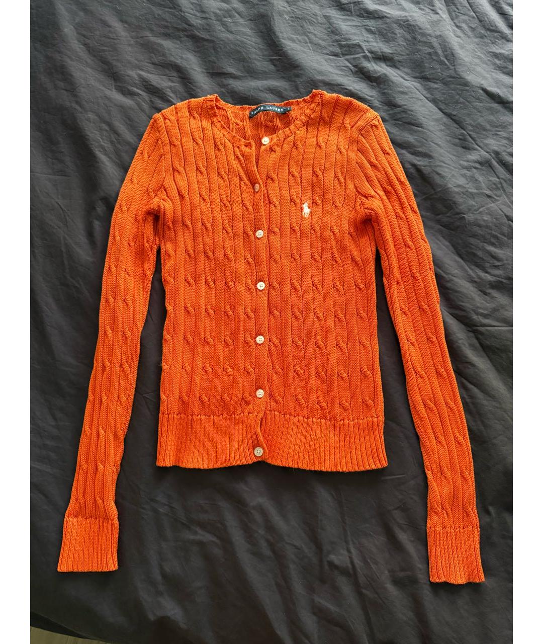 RALPH LAUREN Оранжевый хлопковый кардиган, фото 5