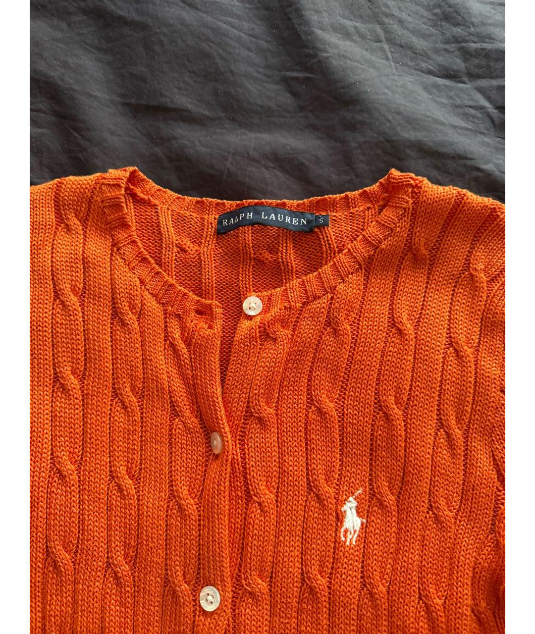 RALPH LAUREN Оранжевый хлопковый кардиган, фото 3