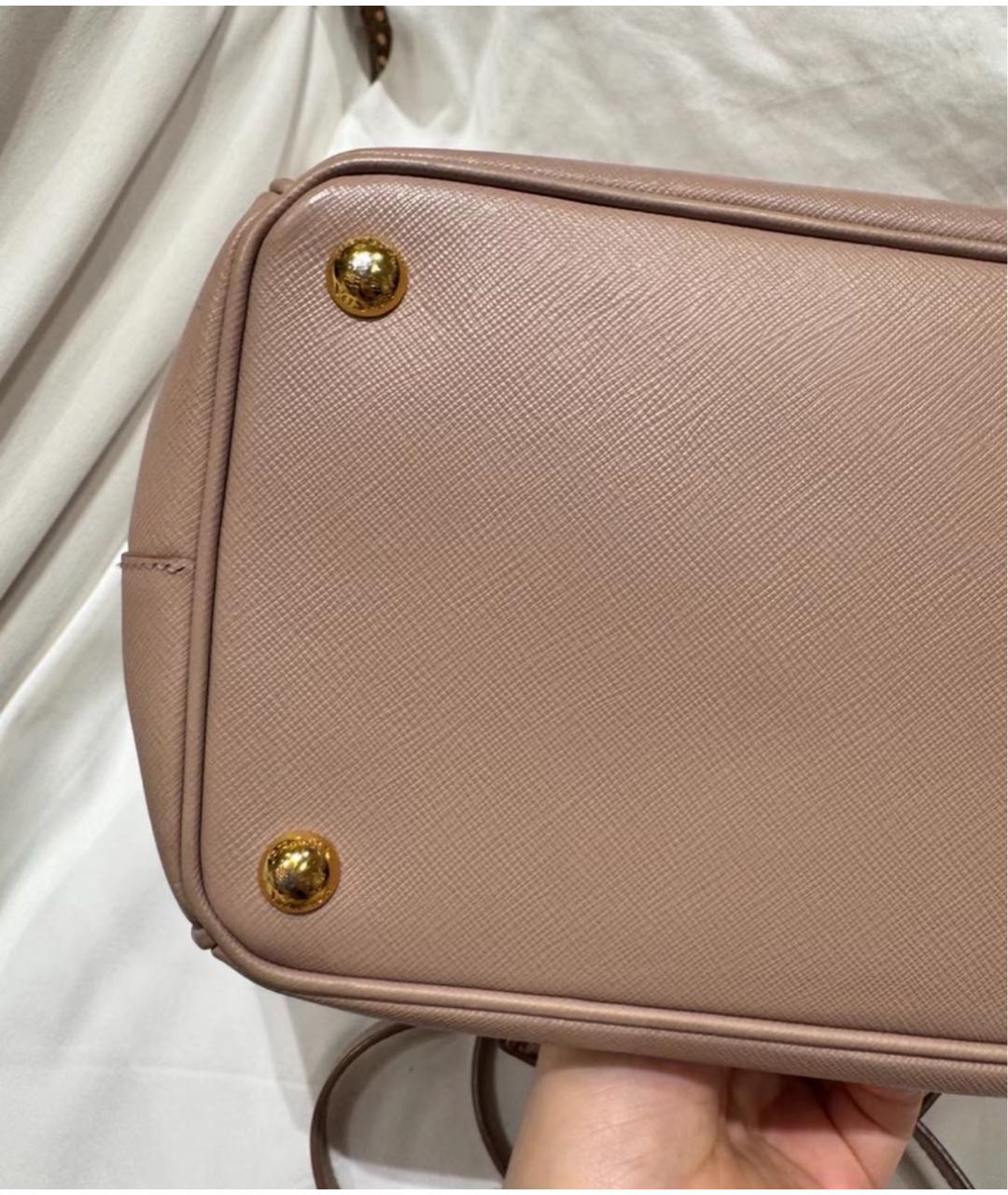 PRADA Бежевая кожаная сумка с короткими ручками, фото 4