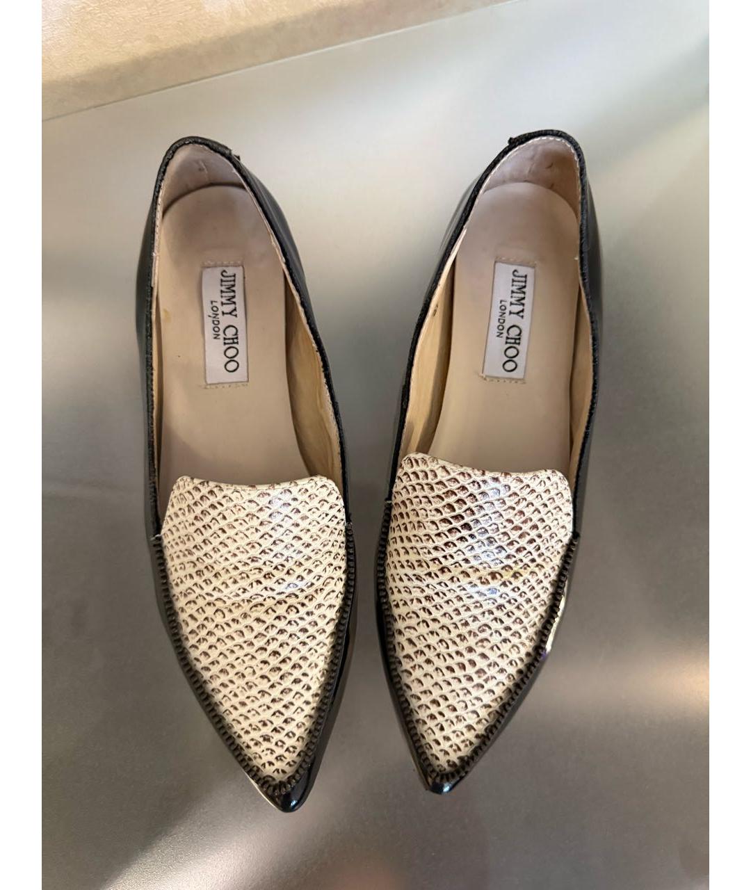 JIMMY CHOO Черные балетки из лакированной кожи, фото 3