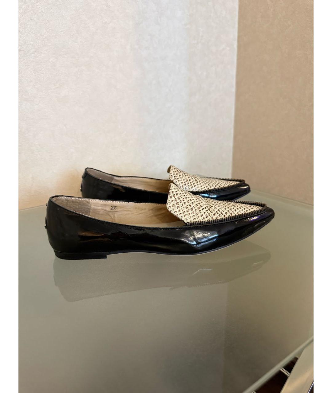 JIMMY CHOO Черные балетки из лакированной кожи, фото 7