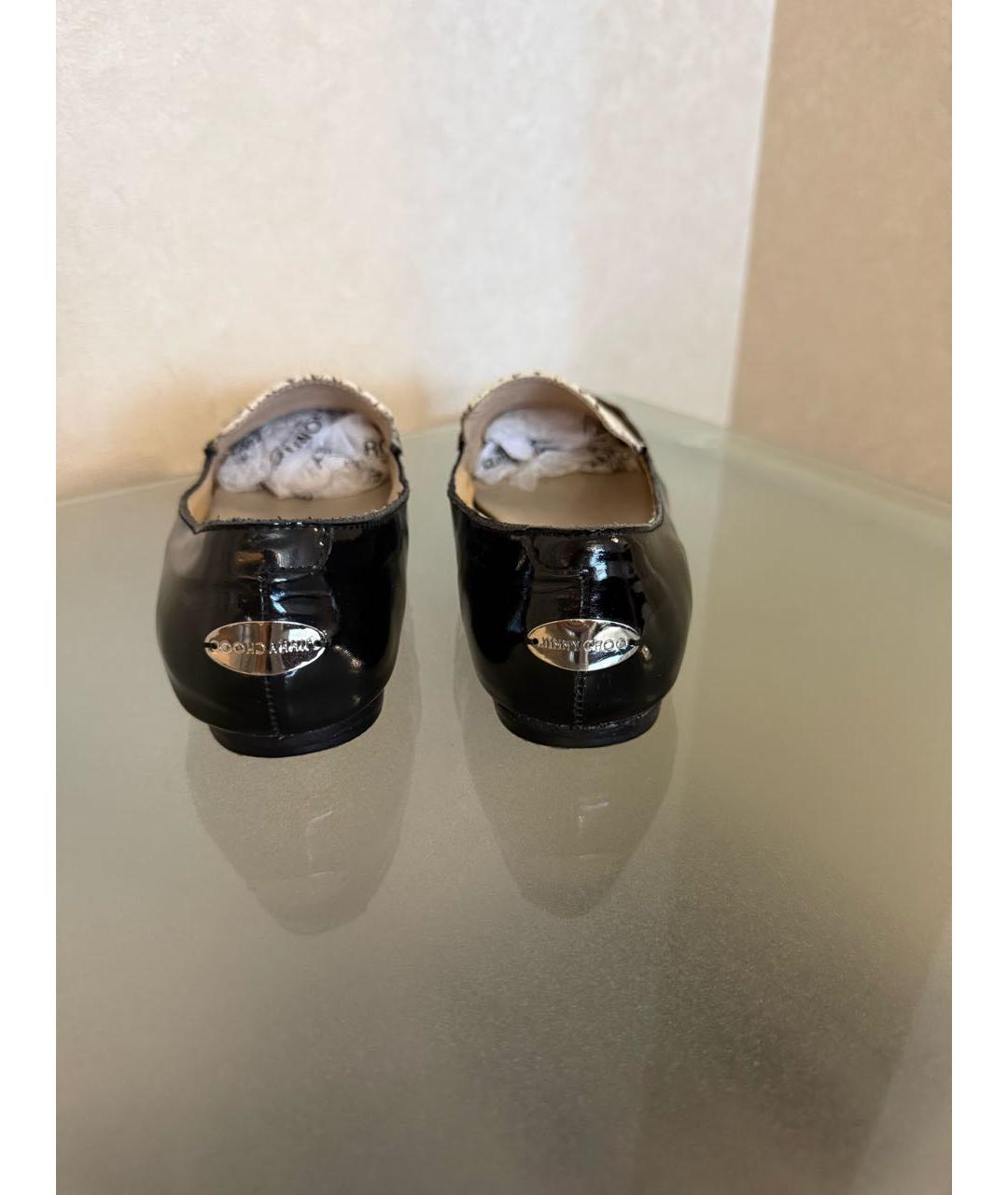 JIMMY CHOO Черные балетки из лакированной кожи, фото 4