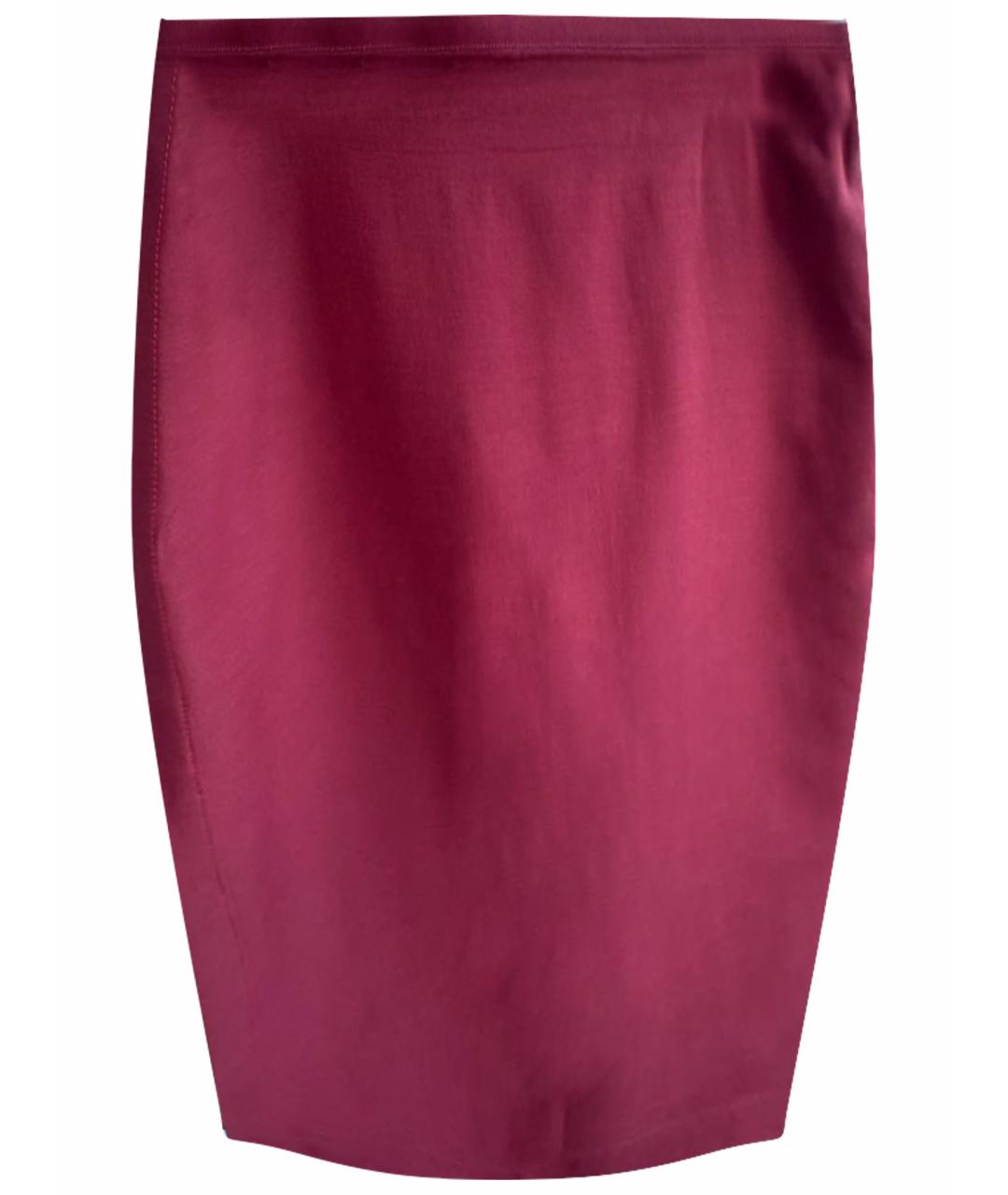 VALENTINO Бордовая шерстяная юбка миди, фото 1