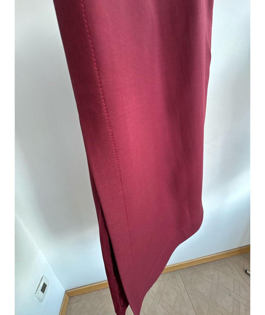 VALENTINO Бордовая шерстяная юбка миди, фото 4