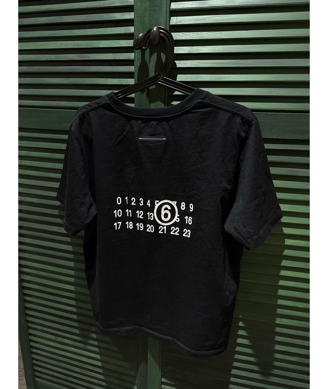 MM6 MAISON MARGIELA Черная хлопко-полиэстеровая футболка, фото 2