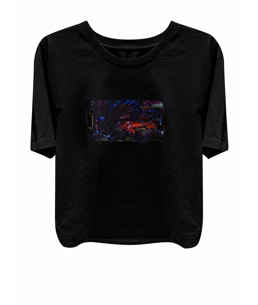 MM6 MAISON MARGIELA Черная хлопко-полиэстеровая футболка, фото 1