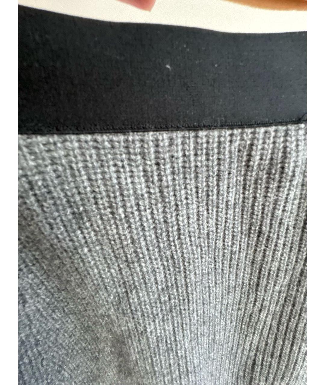 MONCLER Серая шерстяная юбка миди, фото 4