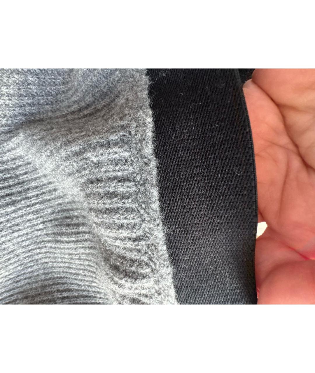 MONCLER Серая шерстяная юбка миди, фото 5