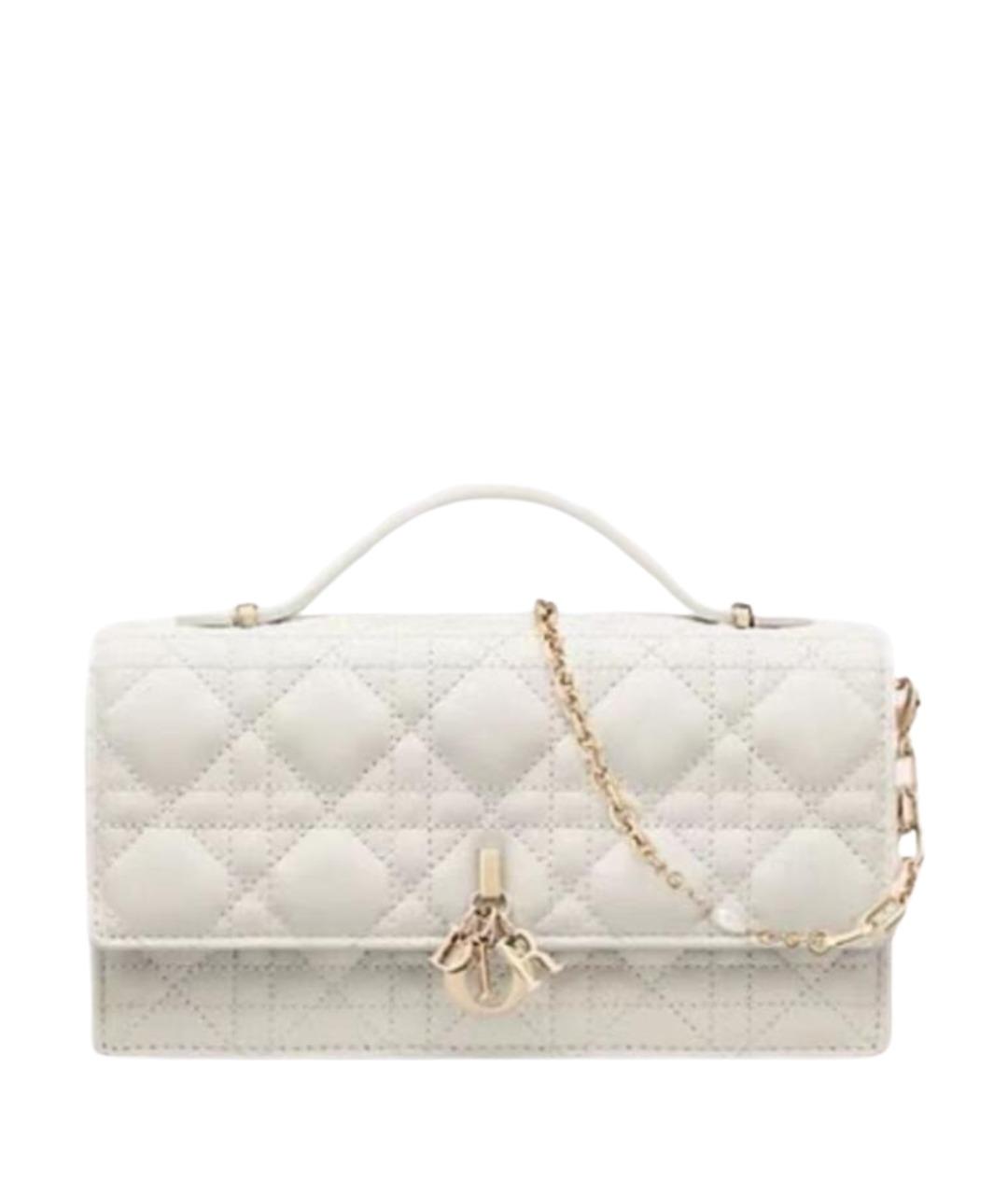 CHRISTIAN DIOR Белая кожаная сумка через плечо, фото 1