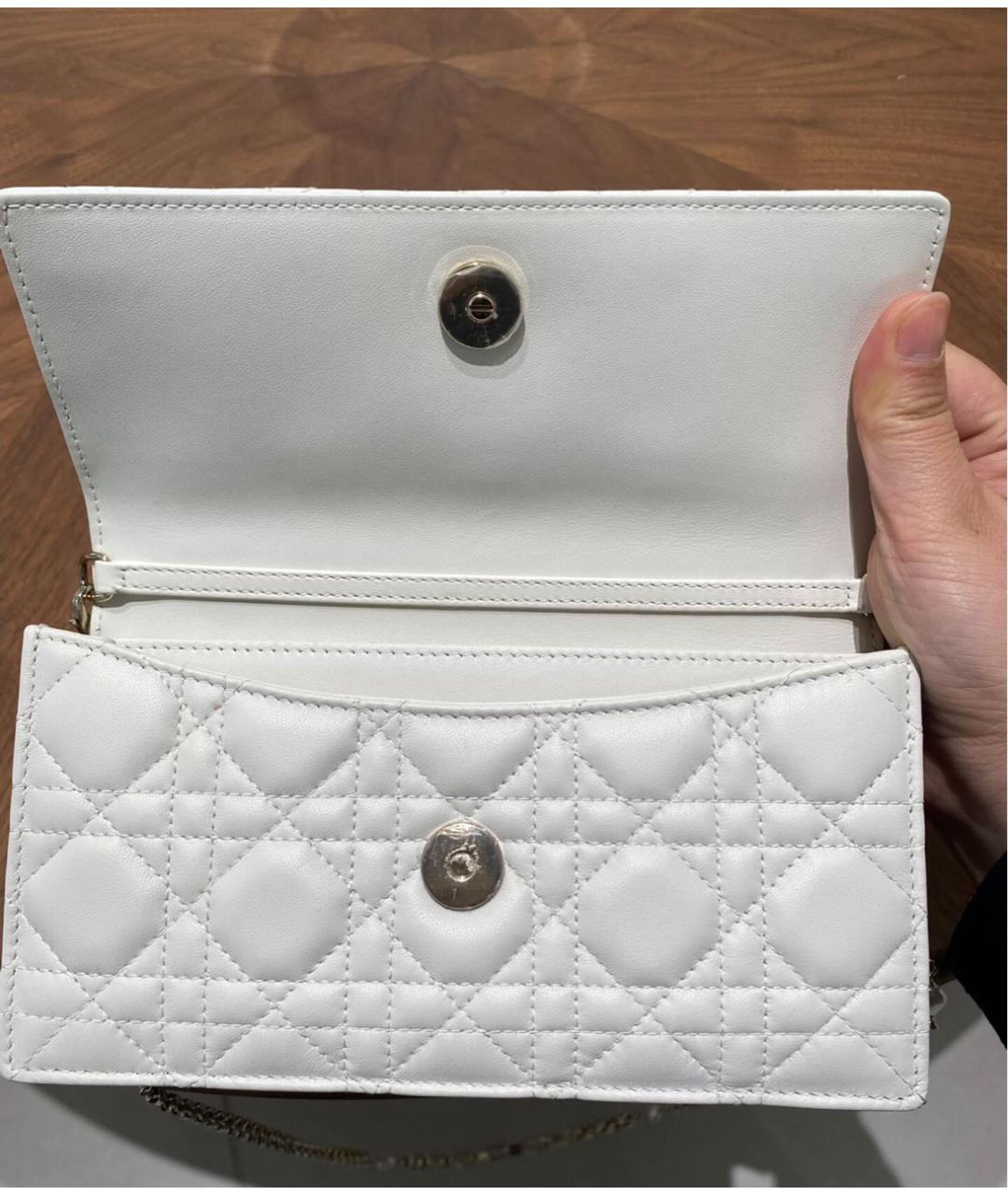 CHRISTIAN DIOR Белая кожаная сумка через плечо, фото 5