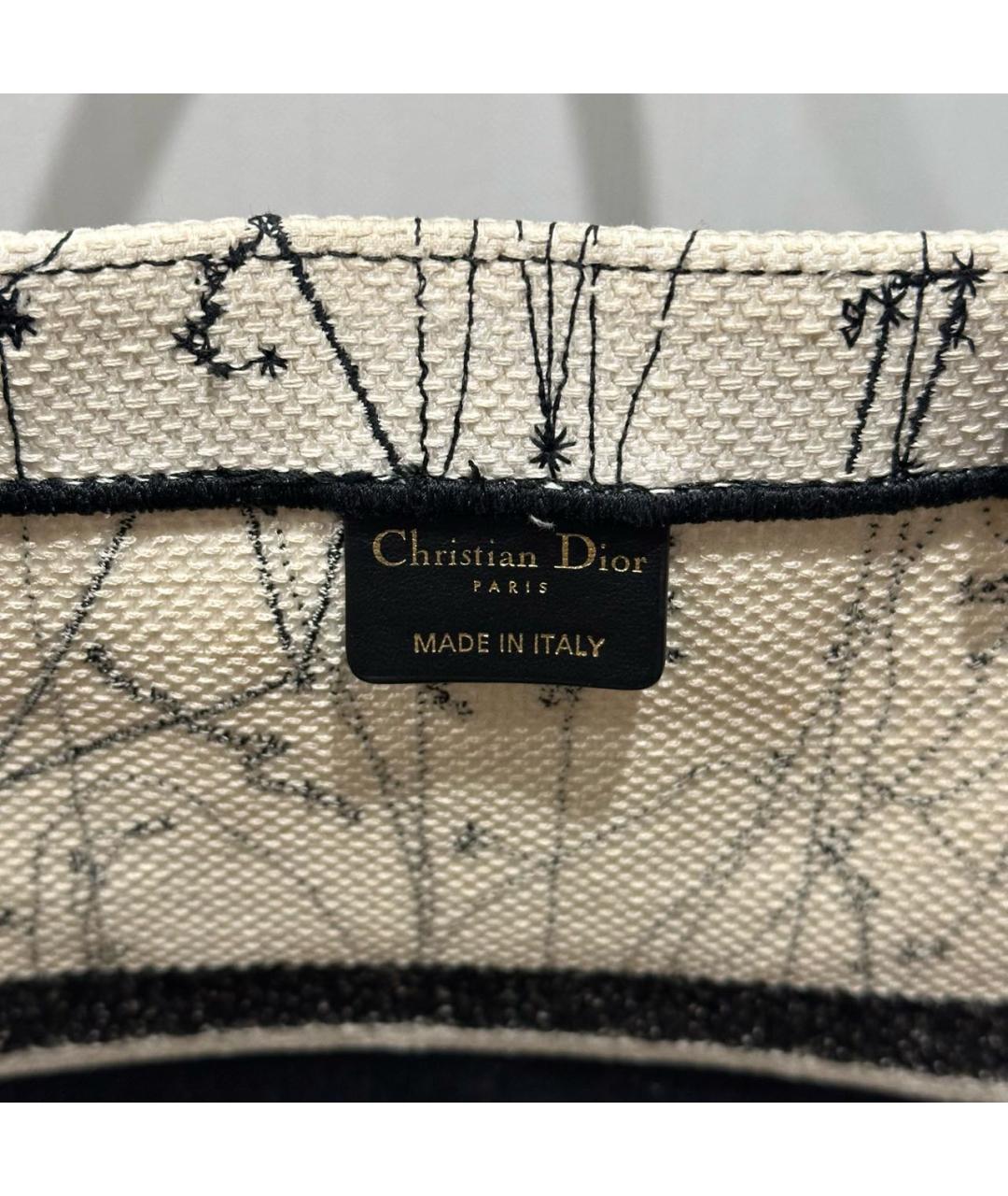 CHRISTIAN DIOR Бежевая жаккардовая сумка тоут, фото 5