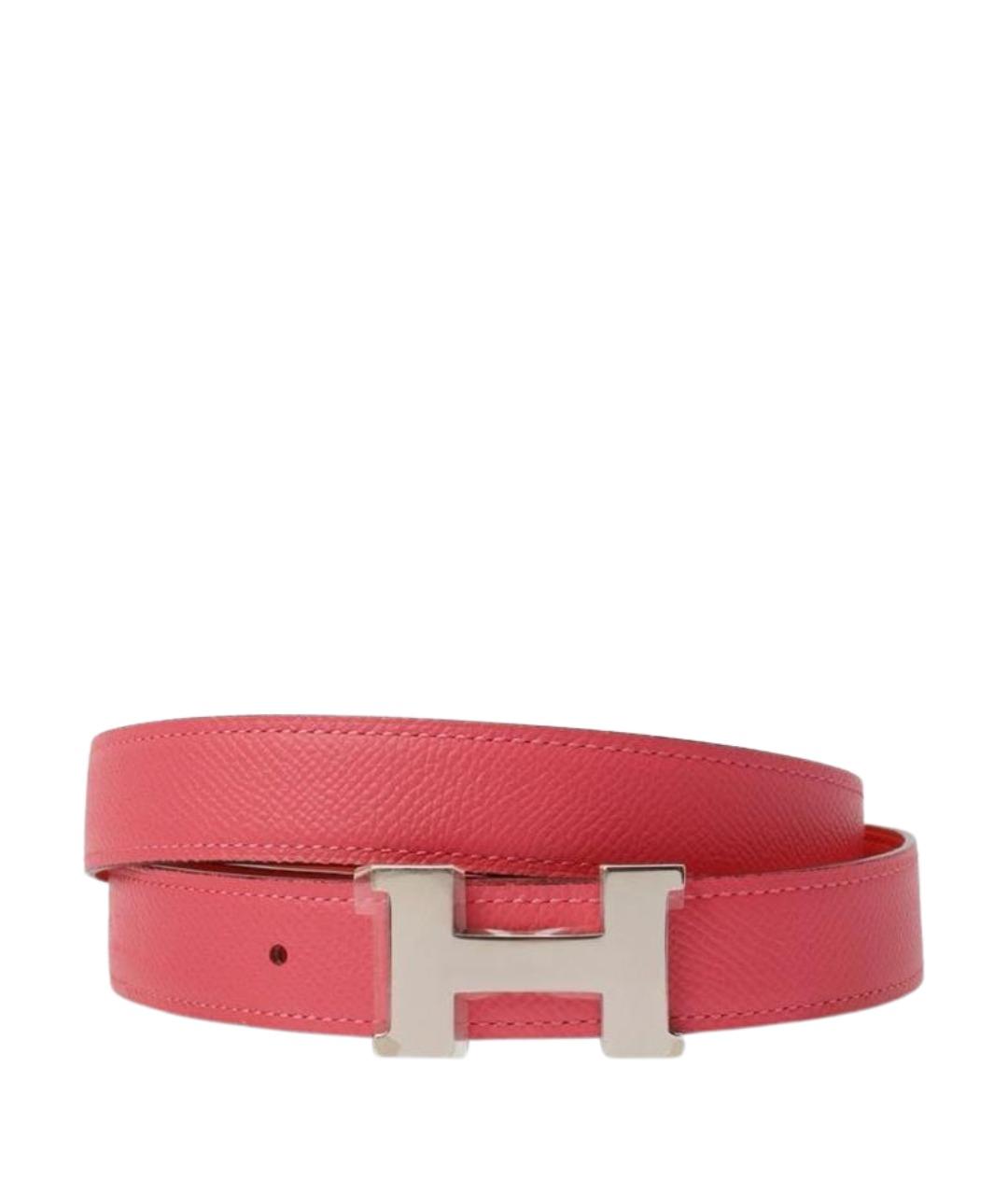 HERMES Коралловый кожаный ремень, фото 1