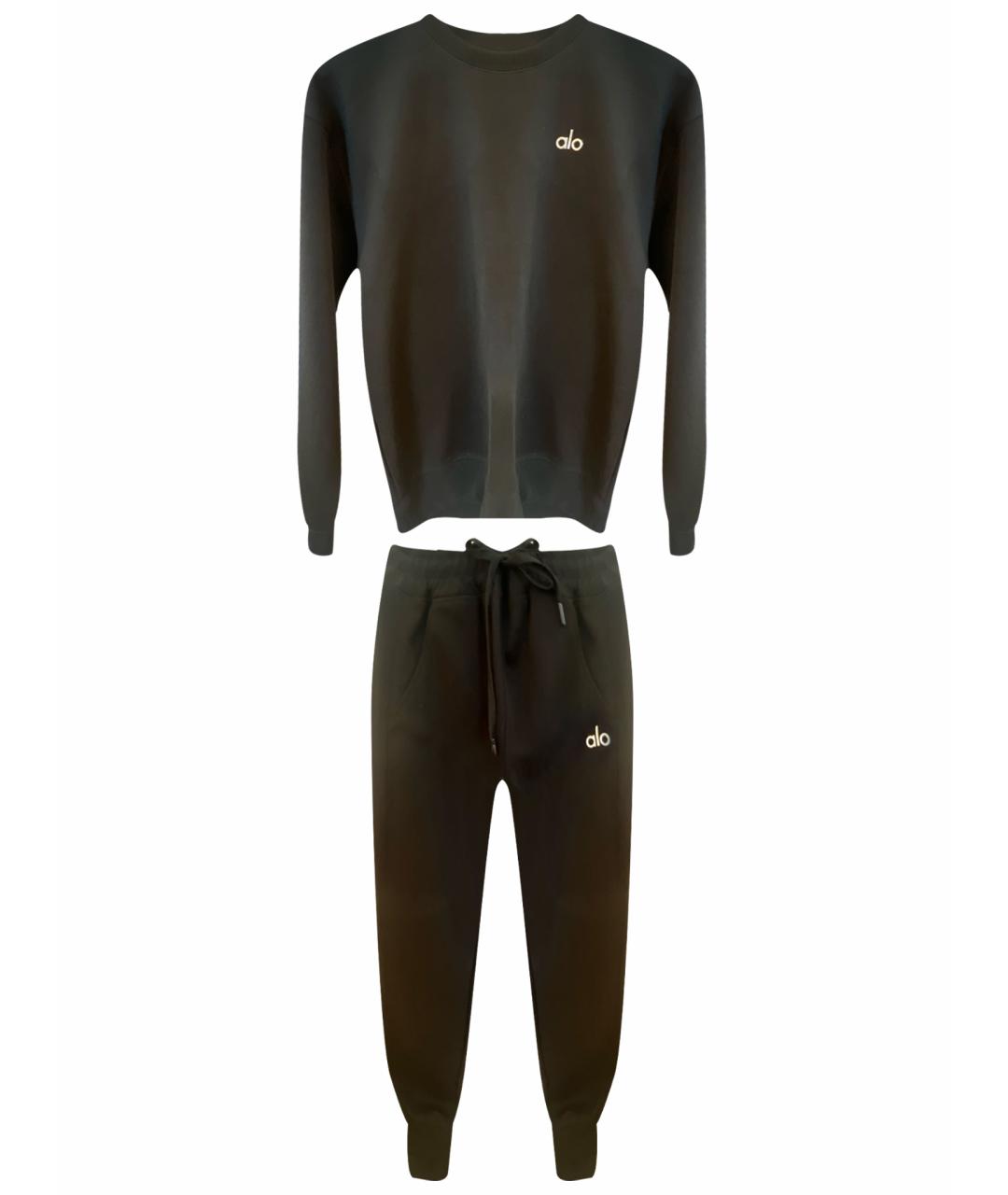 ALO YOGA Черный хлопковый спортивные костюмы, фото 1
