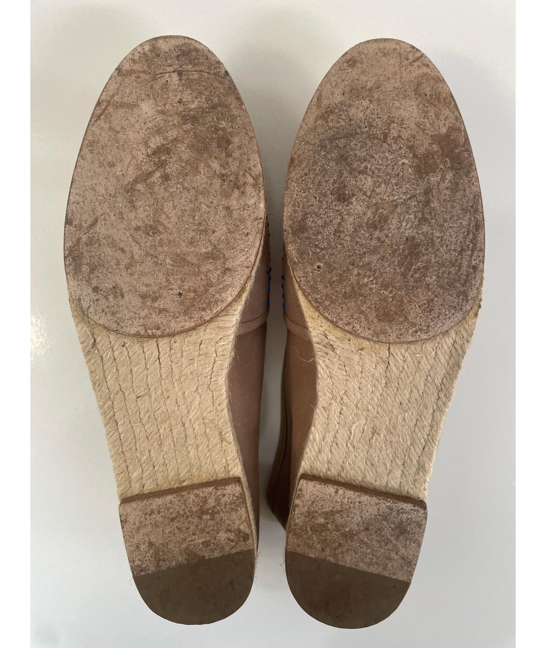 GIUSEPPE ZANOTTI DESIGN Бежевые замшевые эспадрильи, фото 5