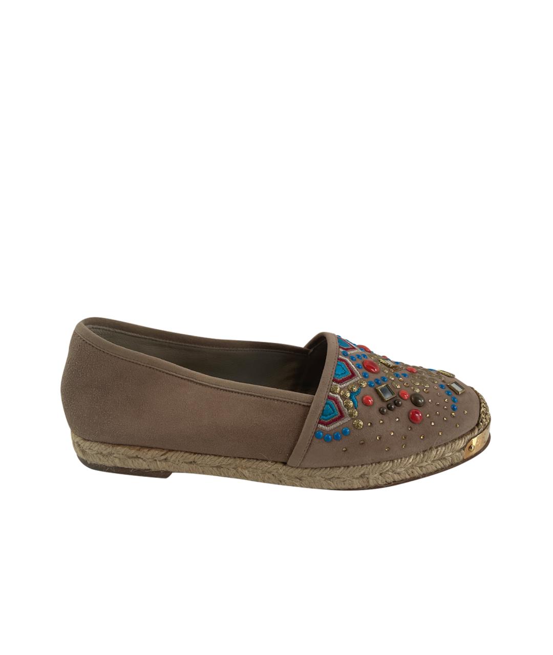 GIUSEPPE ZANOTTI DESIGN Бежевые замшевые эспадрильи, фото 1