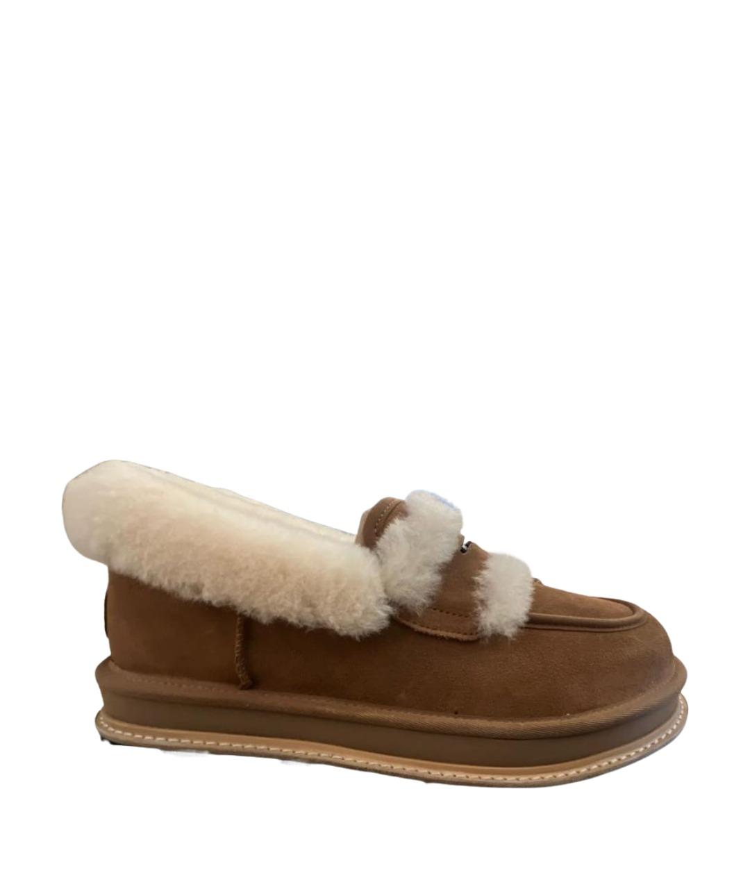 UGG AUSTRALIA Коричневые нубуковые лоферы, фото 1