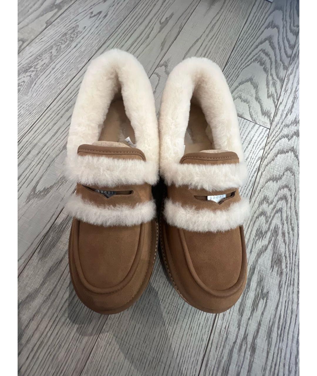 UGG AUSTRALIA Коричневые нубуковые лоферы, фото 2