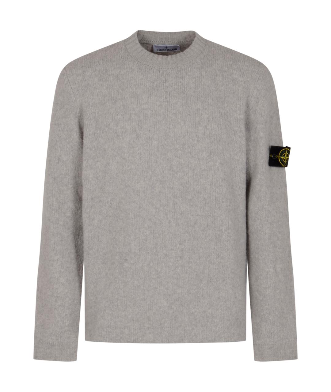 STONE ISLAND Серый шерстяной джемпер / свитер, фото 1