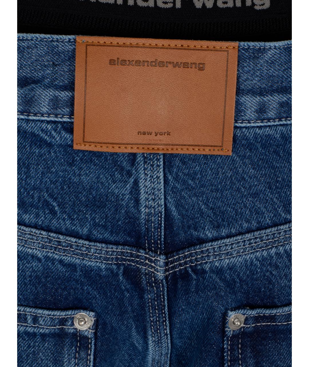 ALEXANDER WANG Синие хлопковые прямые джинсы, фото 3