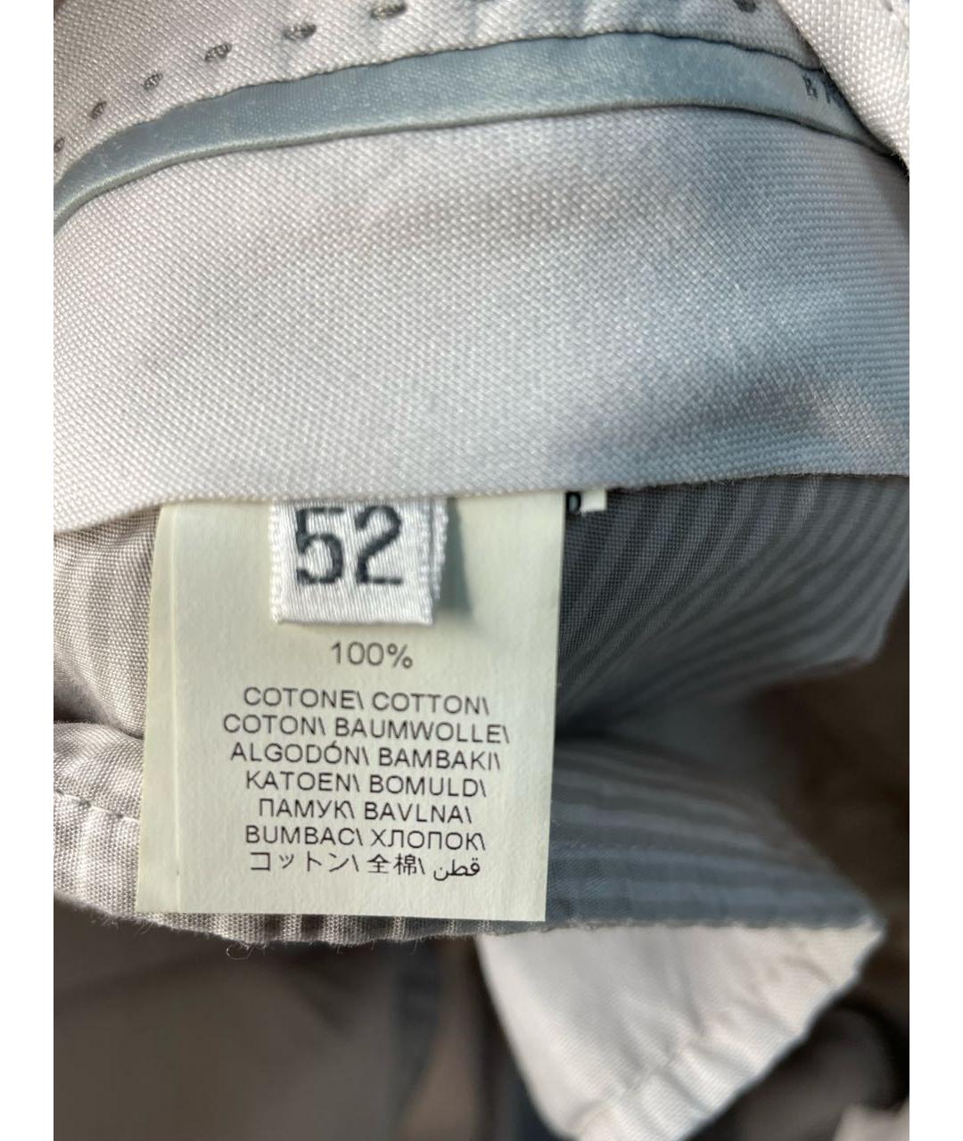 BRUNELLO CUCINELLI Бежевые хлопковые классические брюки, фото 6