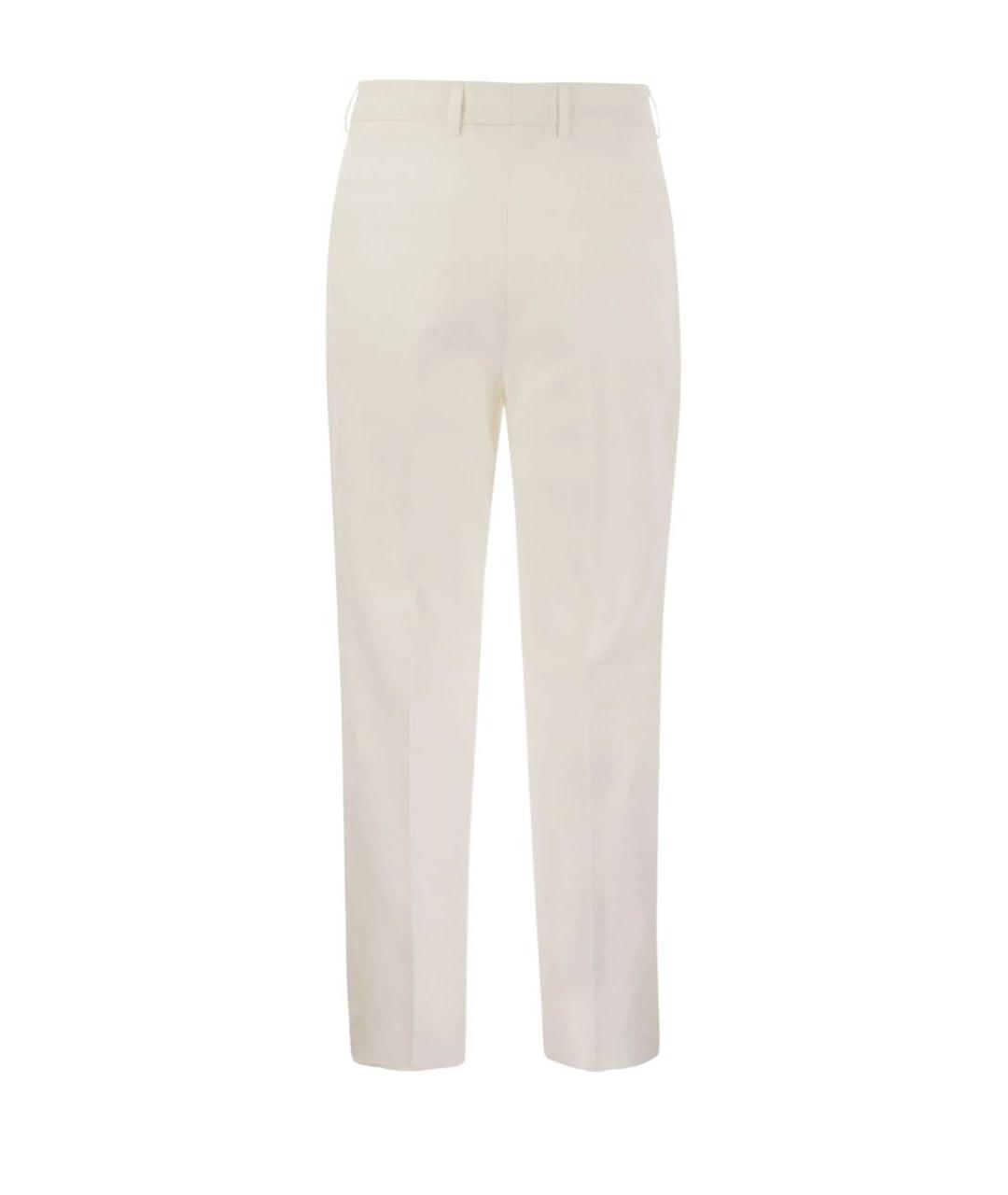 BRUNELLO CUCINELLI Бежевые хлопковые классические брюки, фото 2