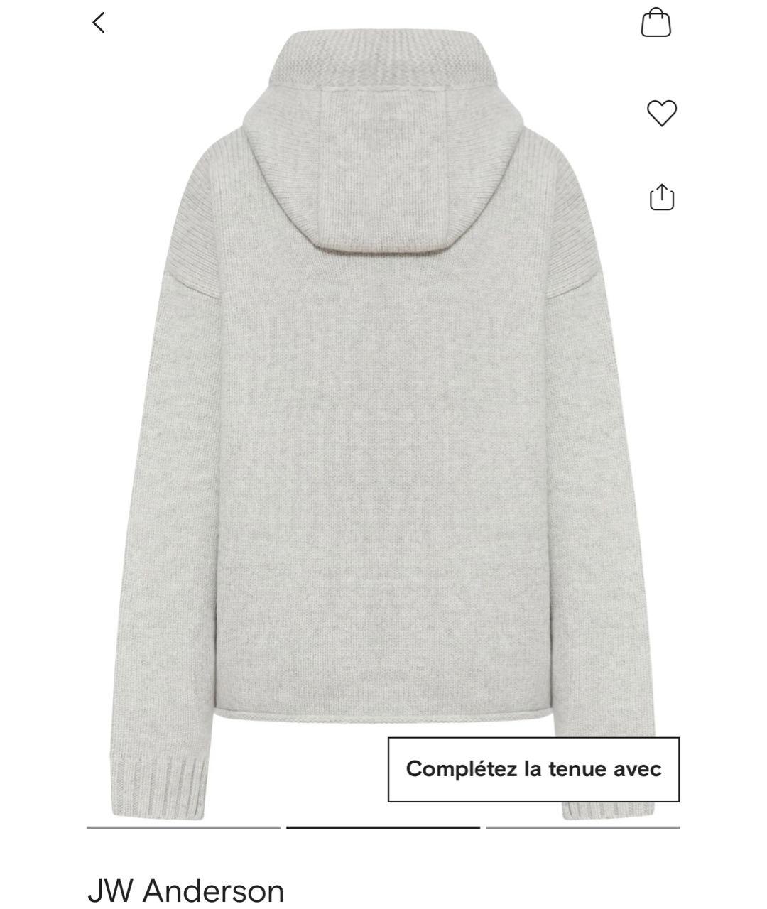 J.W.ANDERSON Серый шерстяной кардиган, фото 2