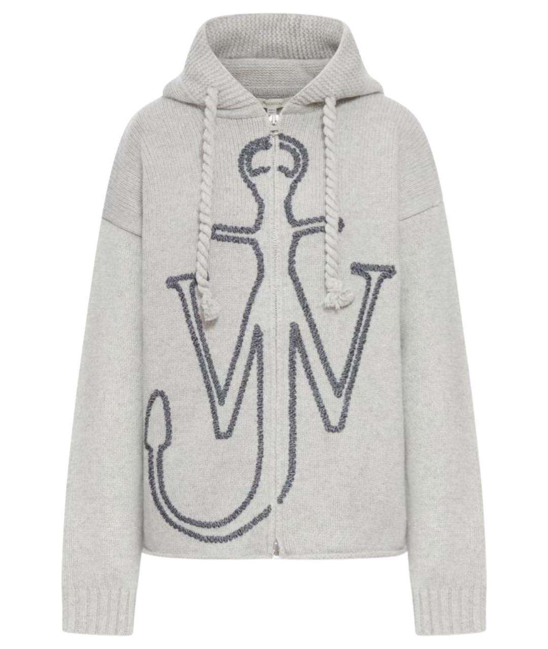 J.W.ANDERSON Серый шерстяной кардиган, фото 1