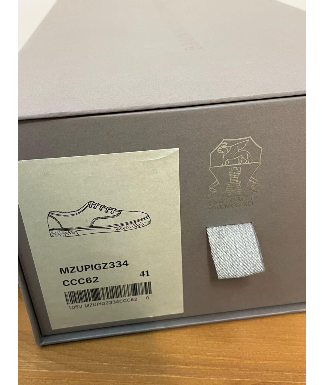 BRUNELLO CUCINELLI Антрацитовые замшевые низкие кроссовки / кеды, фото 6