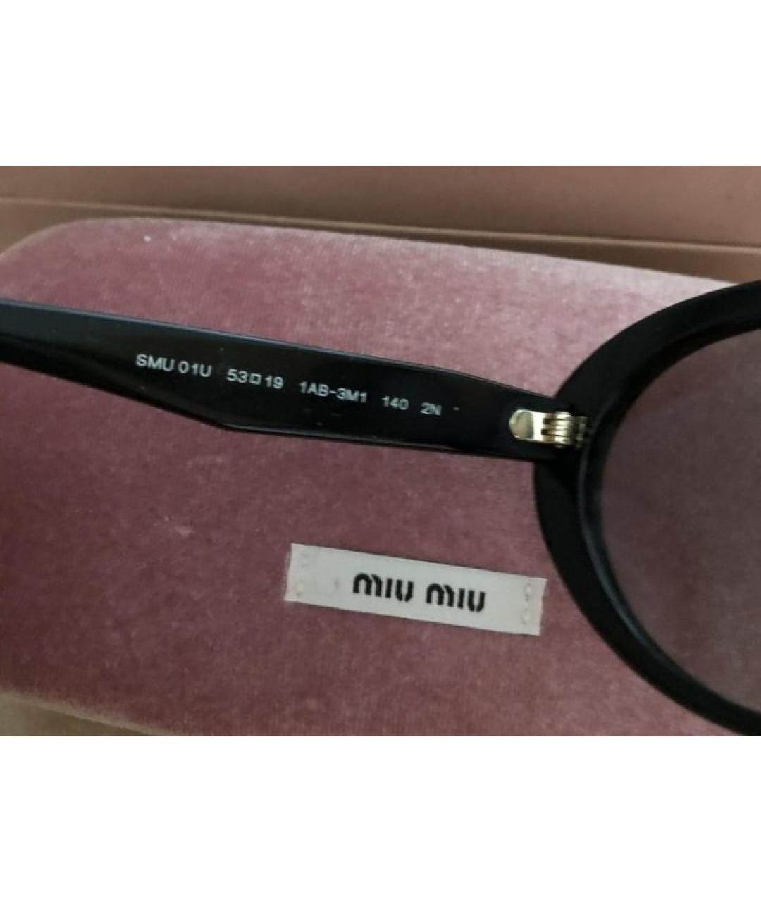 MIU MIU Черные пластиковые солнцезащитные очки, фото 6