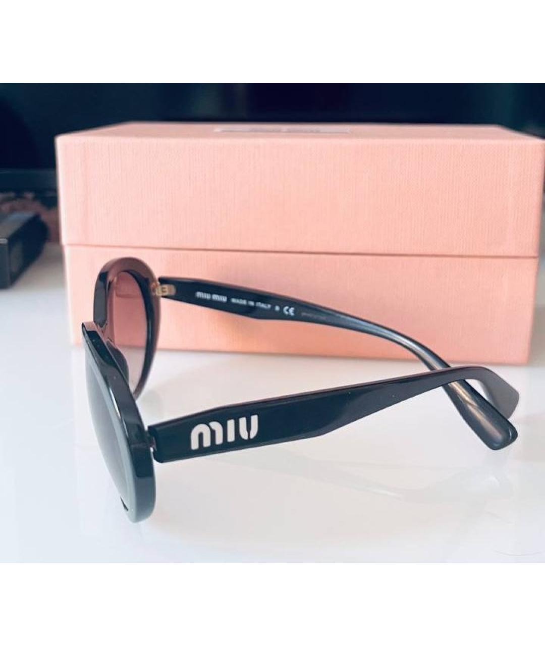 MIU MIU Черные пластиковые солнцезащитные очки, фото 8