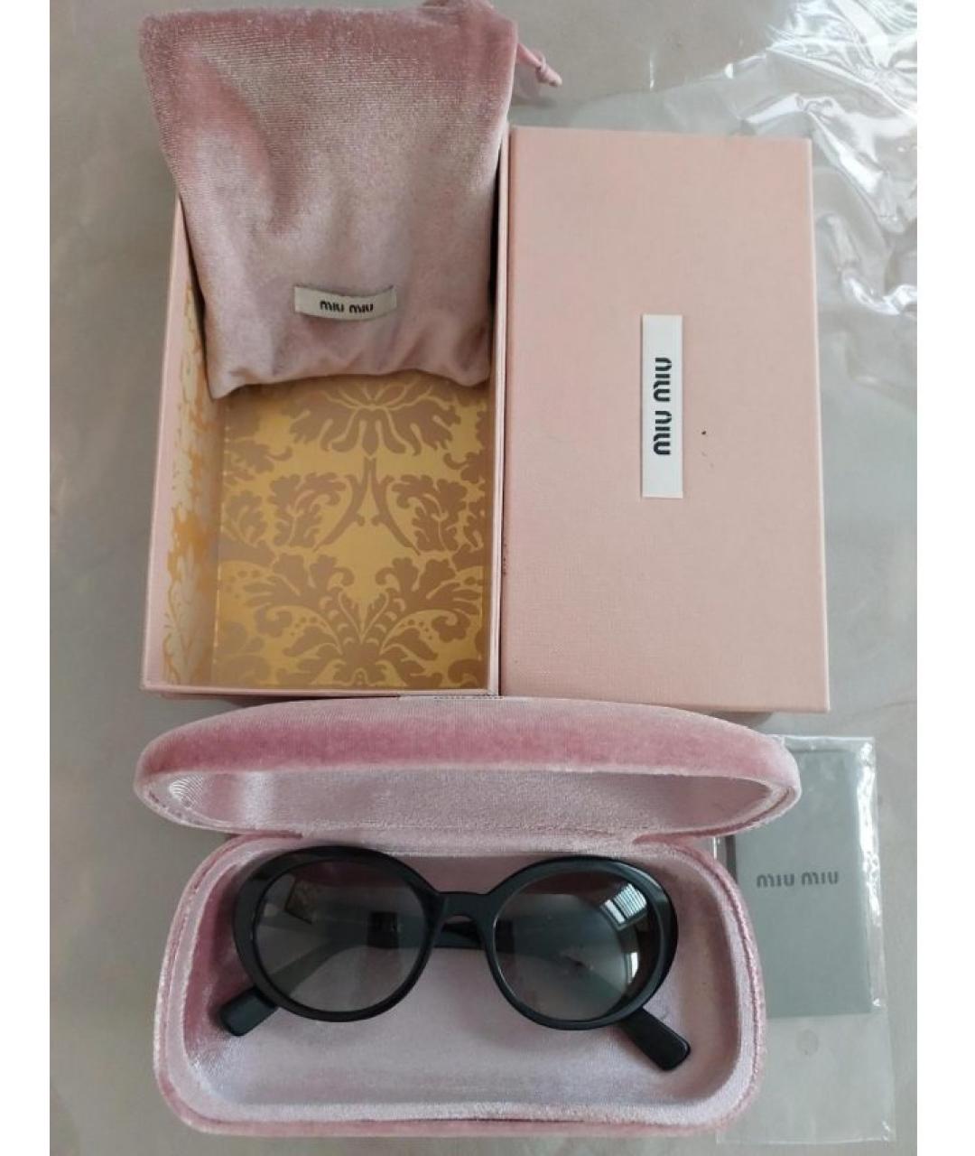 MIU MIU Черные пластиковые солнцезащитные очки, фото 7