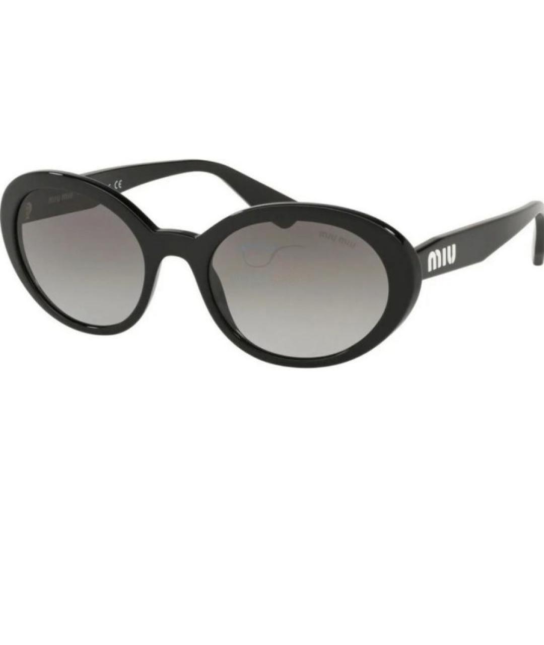 MIU MIU Черные пластиковые солнцезащитные очки, фото 2