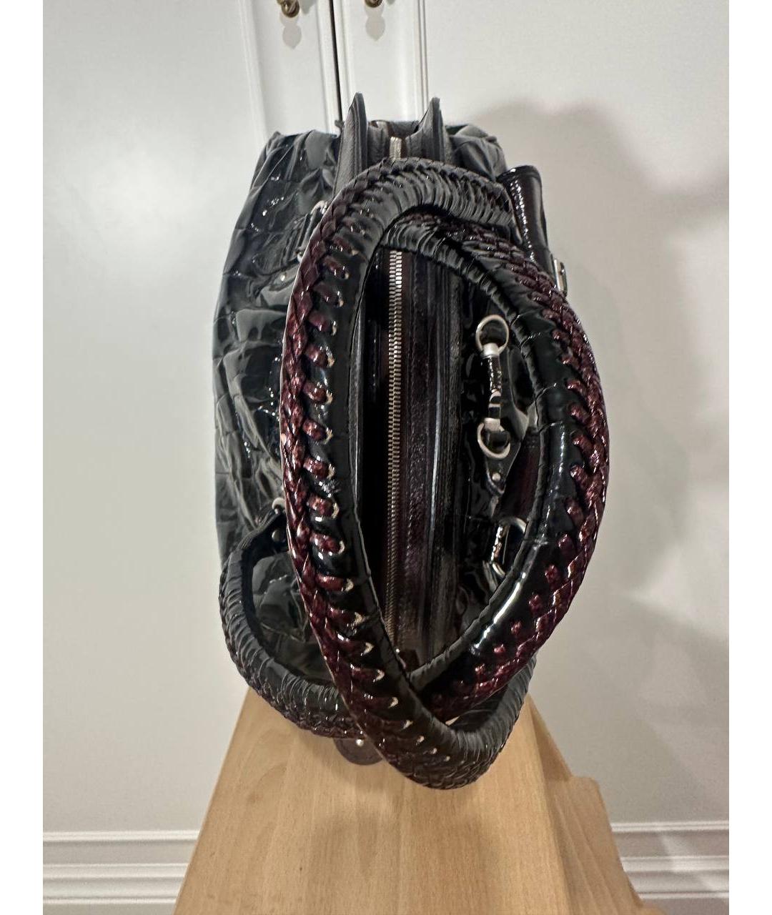 CHRISTIAN DIOR Черная сумка через плечо из лакированной кожи, фото 3