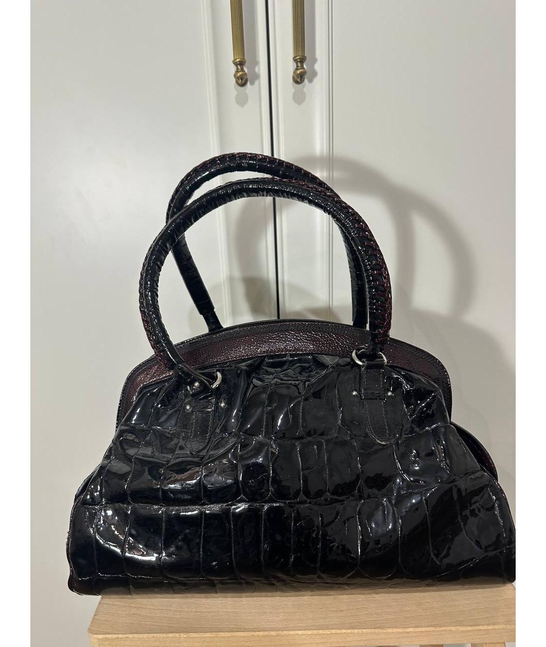 CHRISTIAN DIOR Черная сумка через плечо из лакированной кожи, фото 2