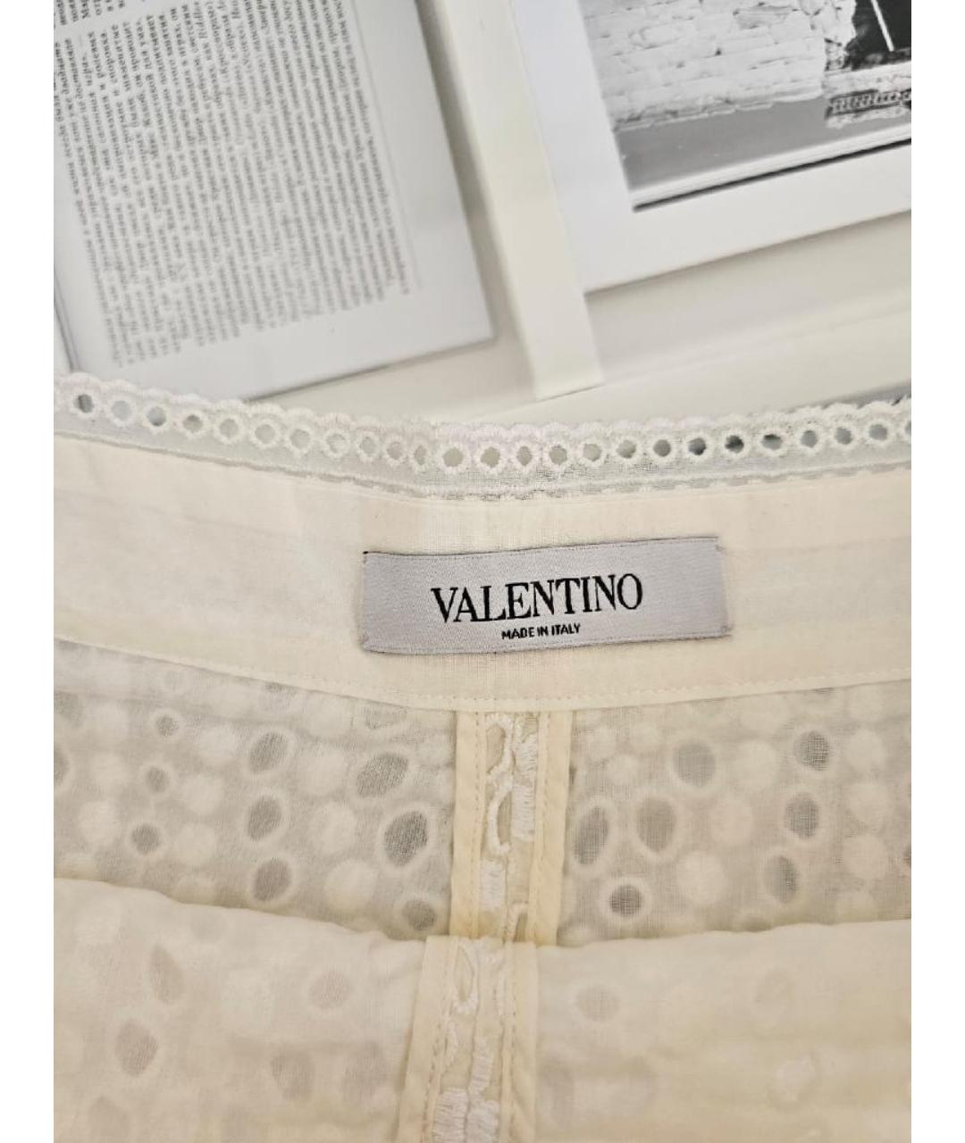 VALENTINO Белые хлопковые шорты, фото 4