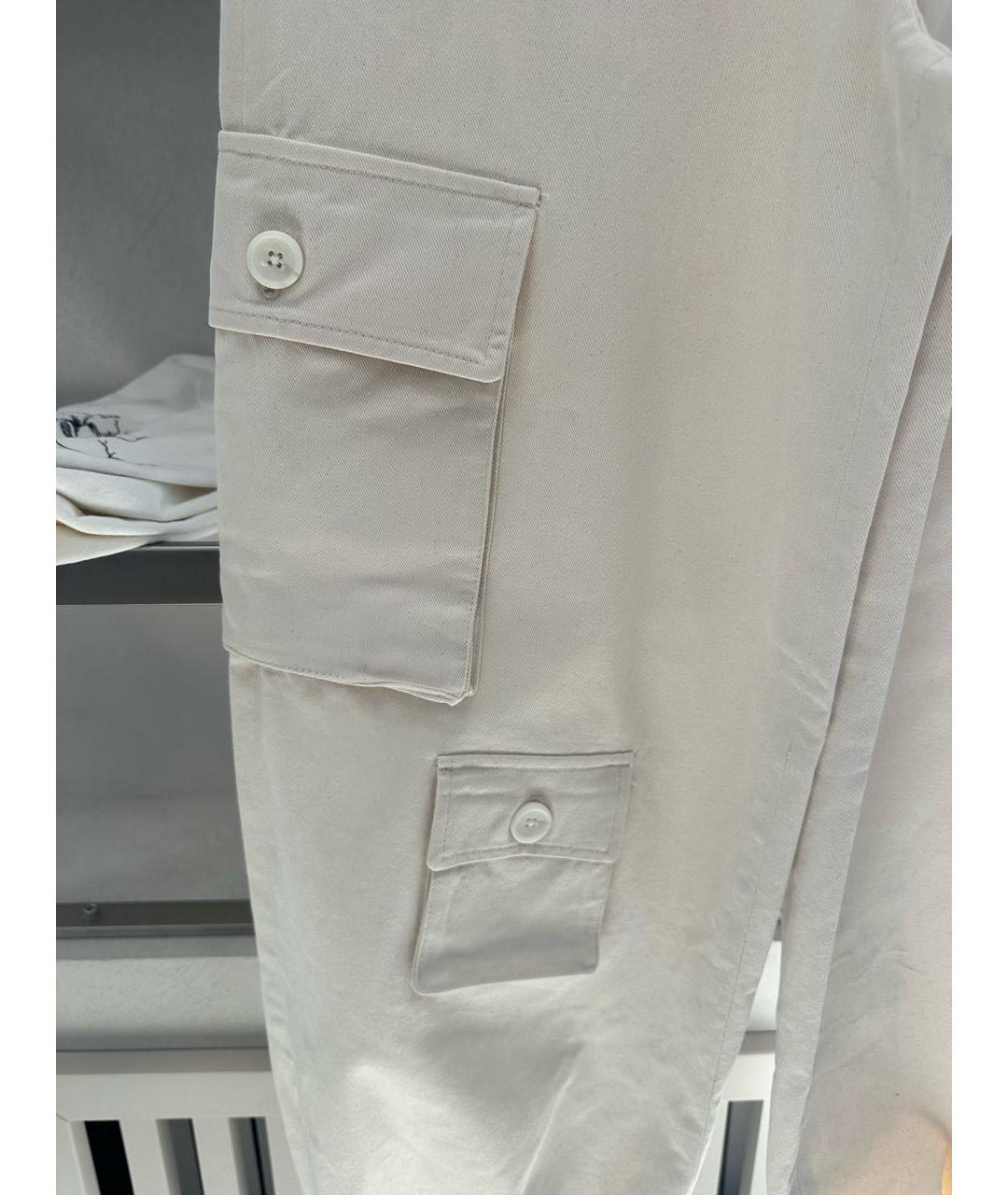 THE FRANKIE SHOP Бежевые хлопковые брюки широкие, фото 4