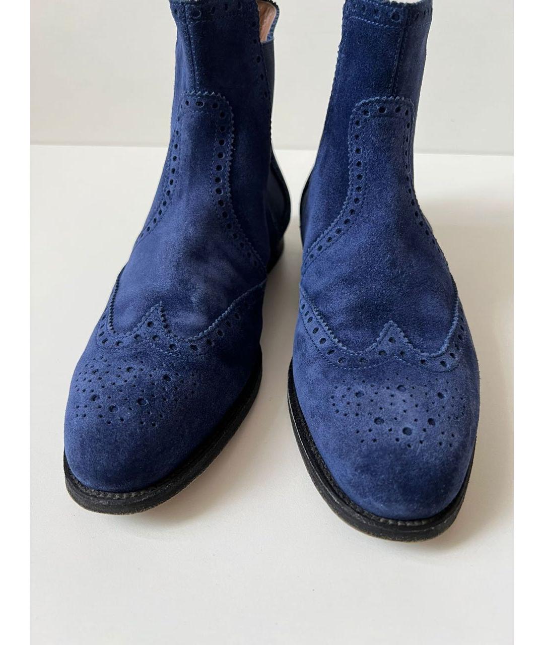 HERMES Темно-синие замшевые ботинки, фото 7