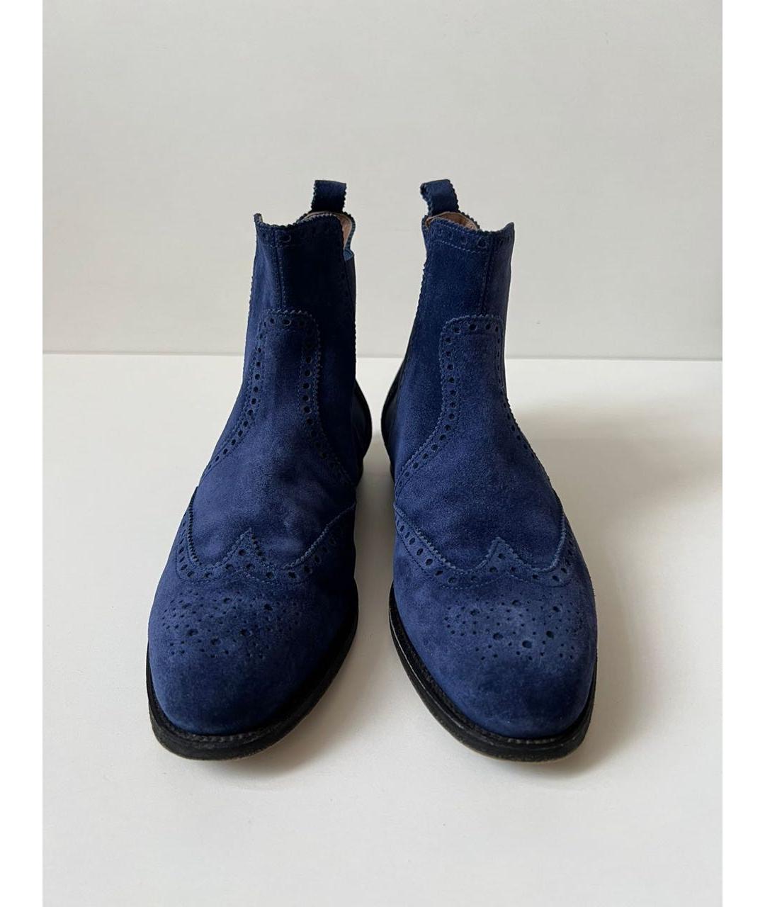 HERMES Темно-синие замшевые ботинки, фото 2