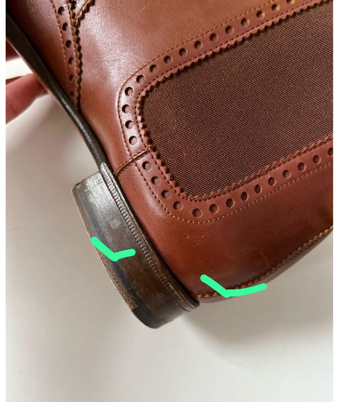 HERMES Коричневые кожаные ботинки, фото 6