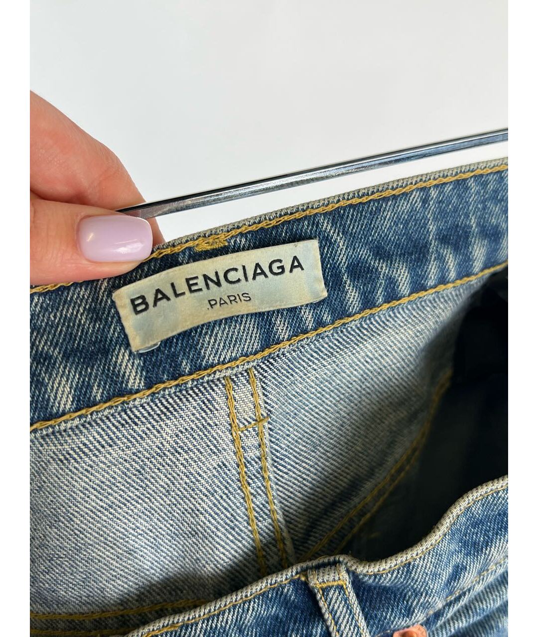BALENCIAGA Синие прямые джинсы, фото 3