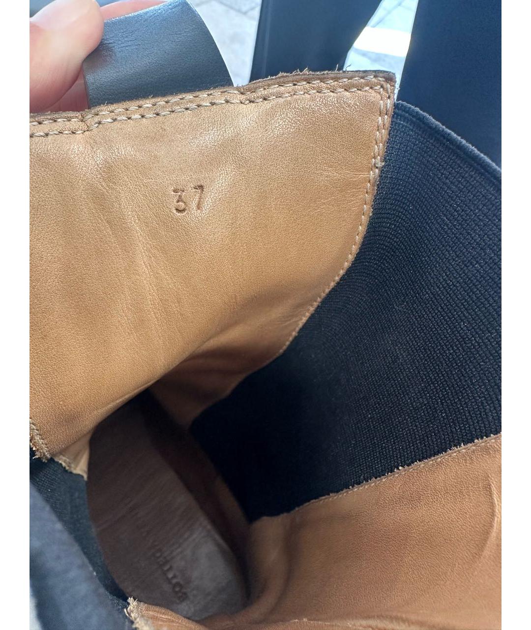 BOTTEGA VENETA Черные кожаные полусапоги, фото 4