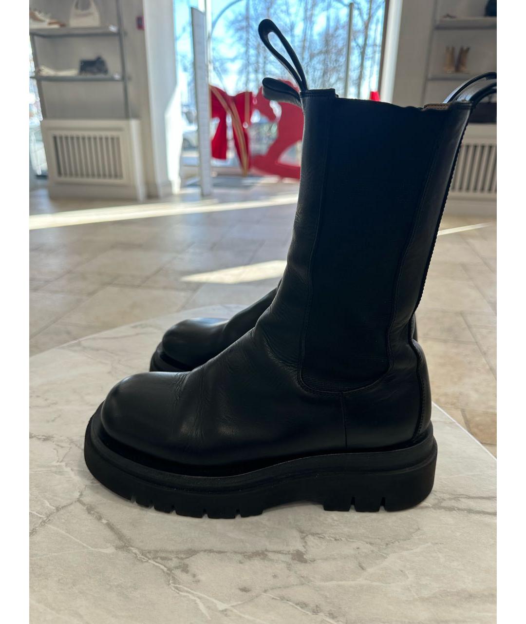 BOTTEGA VENETA Черные кожаные полусапоги, фото 9