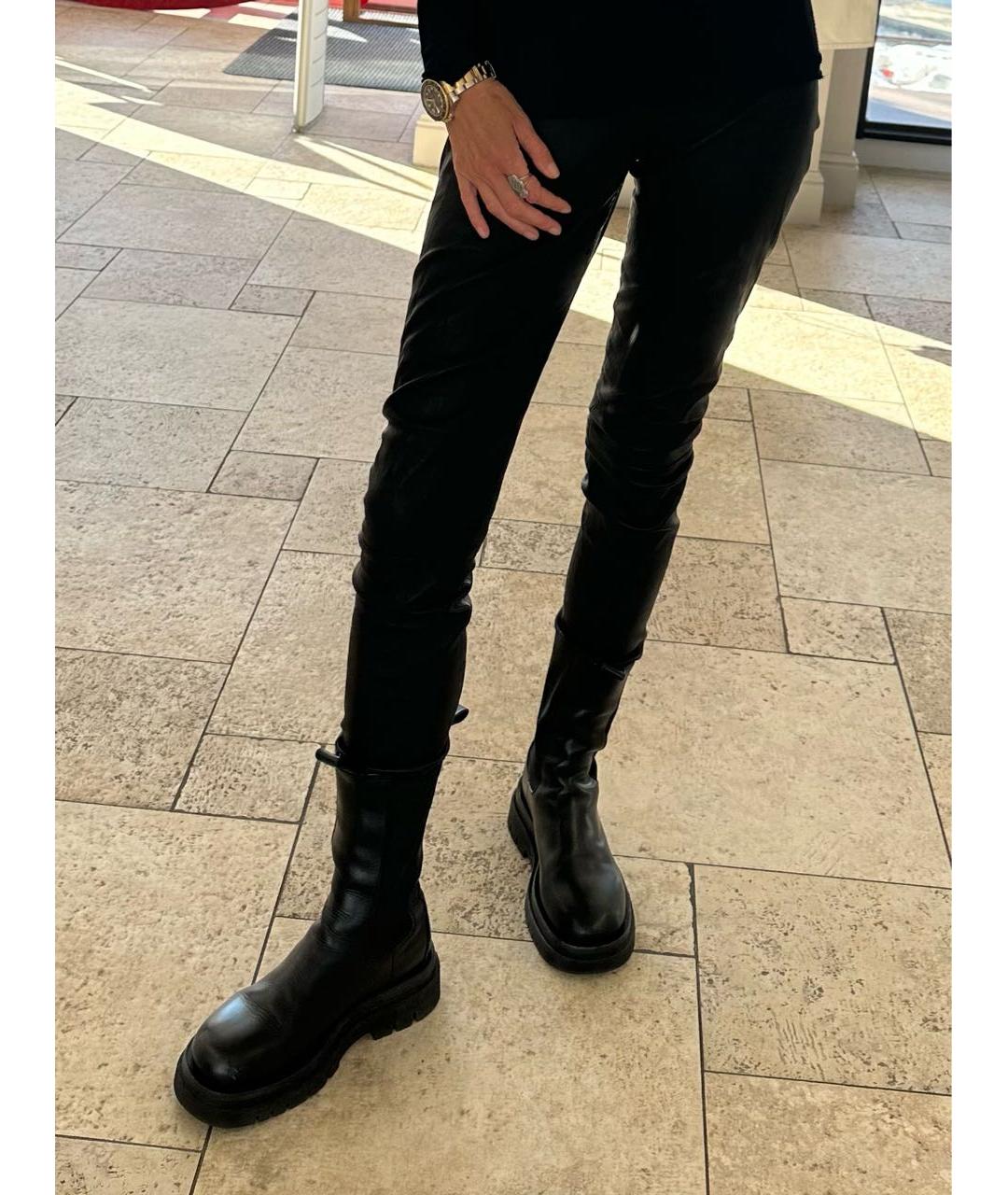 BOTTEGA VENETA Черные кожаные полусапоги, фото 5