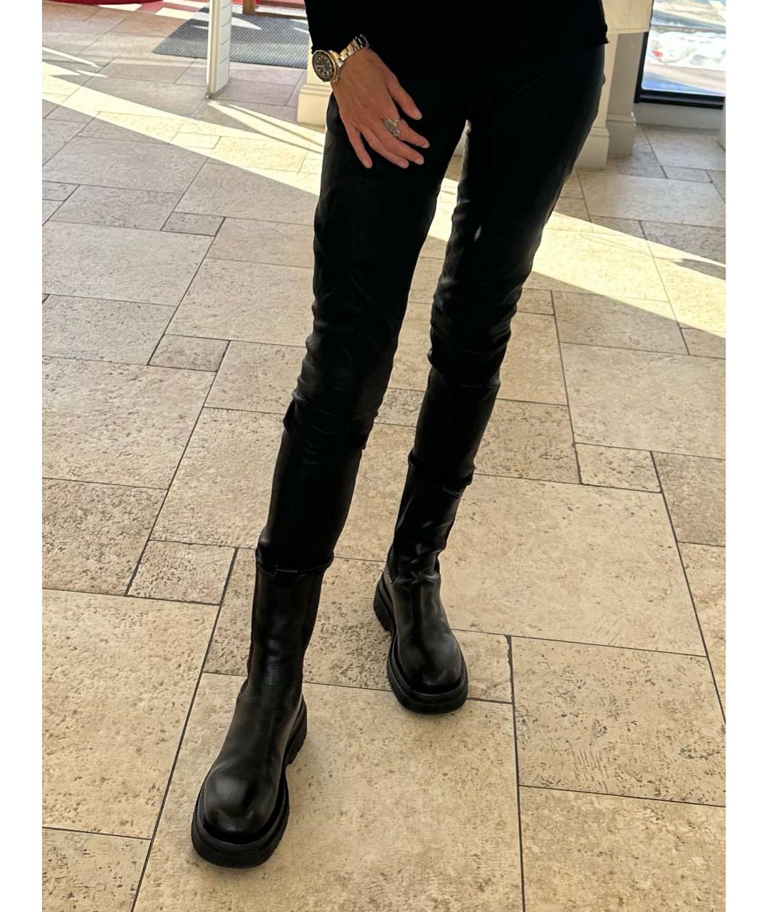 BOTTEGA VENETA Черные кожаные полусапоги, фото 7