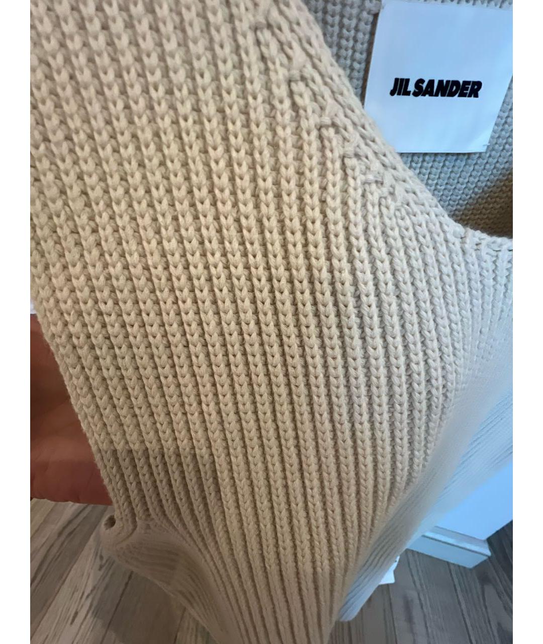 JIL SANDER Бежевая хлопковая жилетка, фото 4
