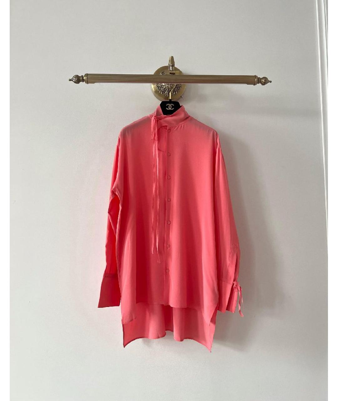 VALENTINO Коралловая шелковая рубашка, фото 8