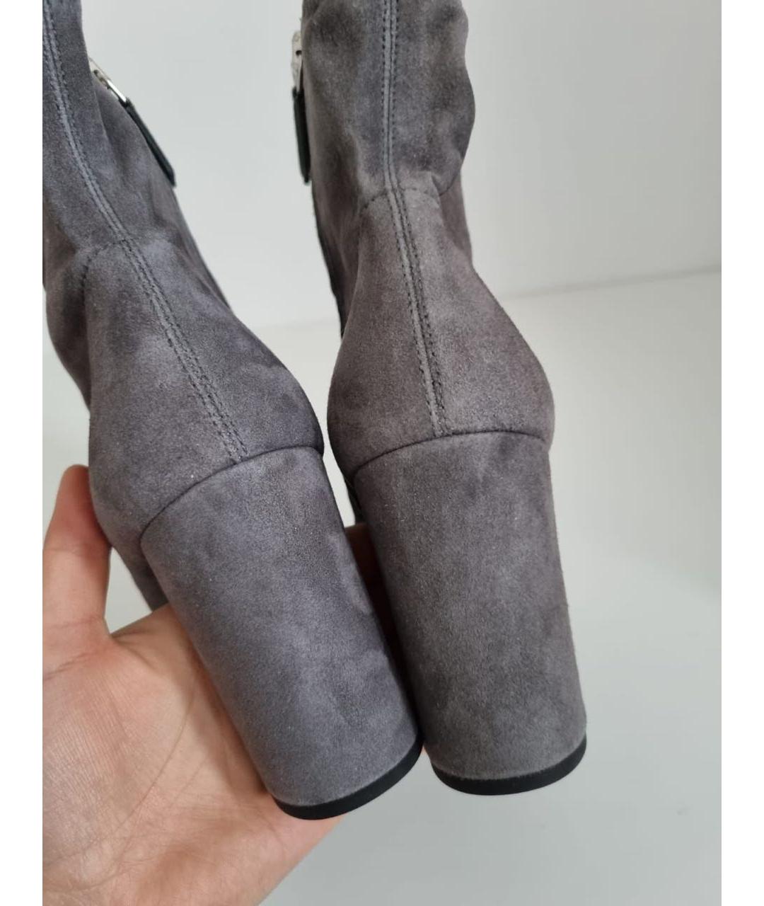 PRADA Антрацитовые замшевые ботильоны, фото 7