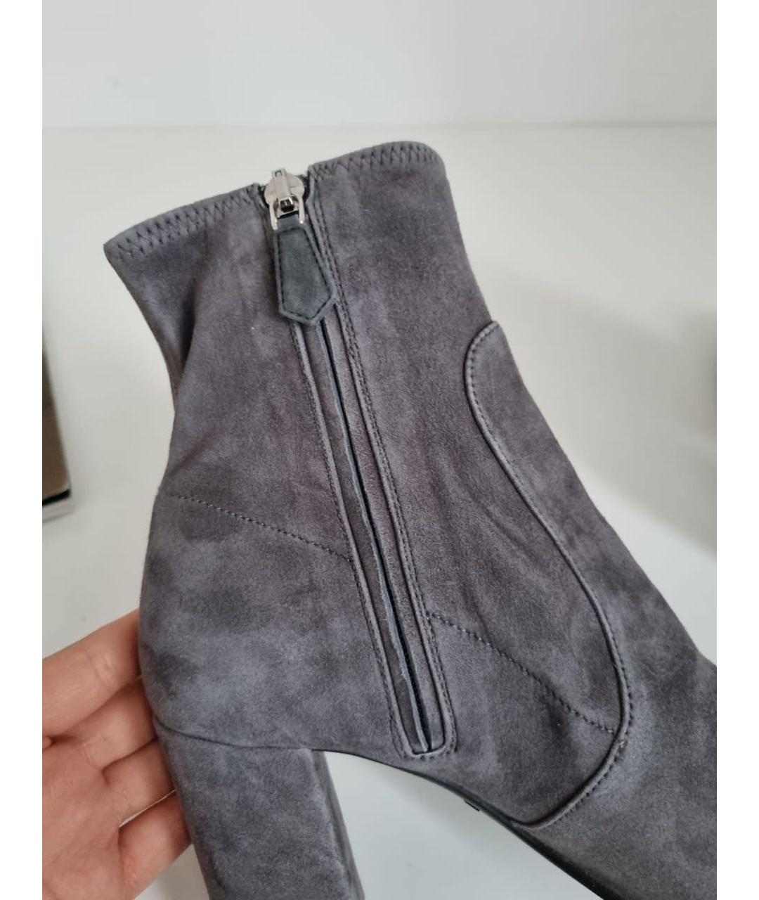 PRADA Антрацитовые замшевые ботильоны, фото 6